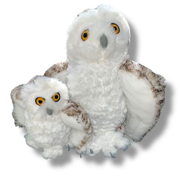 Wild Republic Plush Owl Snow Stuffed Animal Nursery Mother Baby 13” Forest Lot 2 - Picture 14 of 15